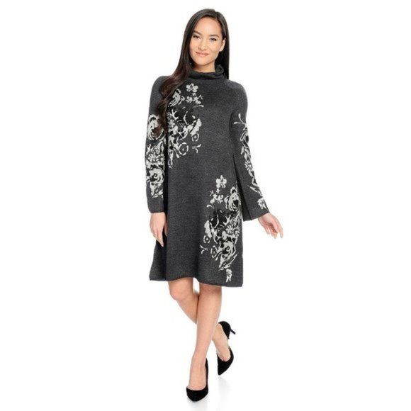 Kimberly Rose Boutique | Dresses | Charcoalgray Cowl Neck Floral ...